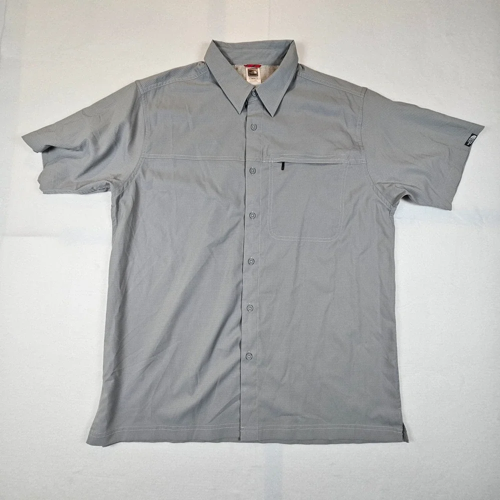 Lot of 2 The North Face Mens XL Hiking Shirts Short Sleeve Ripstop Blue Grey